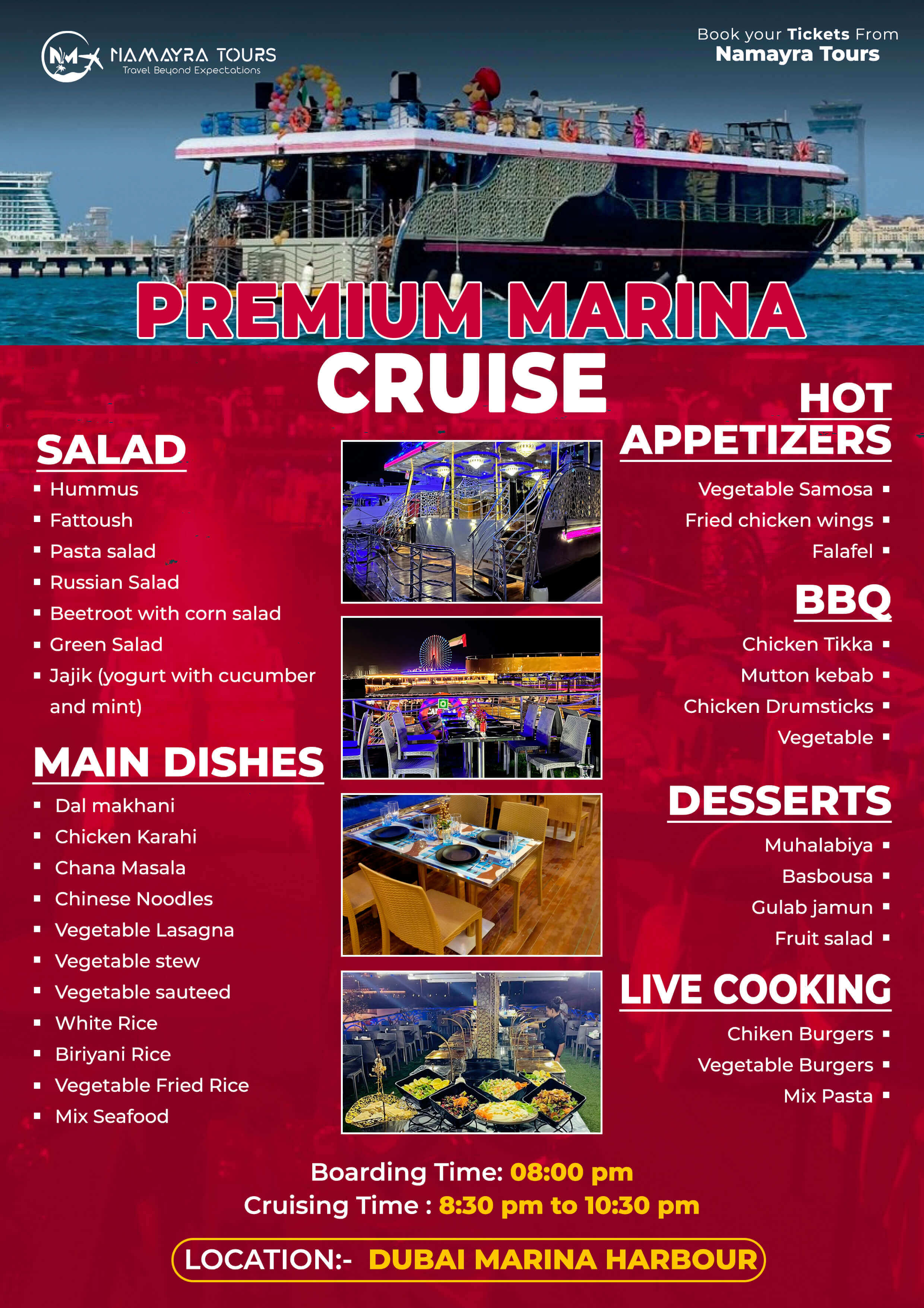 food-menu-namayra-tours-premium-marina